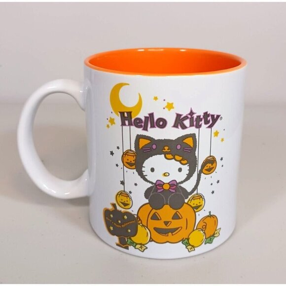 Hello Kitty Sanrio Halloween Pumpkin Ceramic Coffee Tea Mug NWOT - Picture 2 of 7